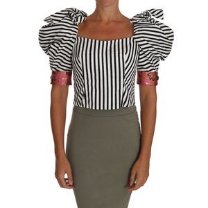 Dolce & Gabbana Dolce Gabbana TSH2724 Top Black and White Striped Women
